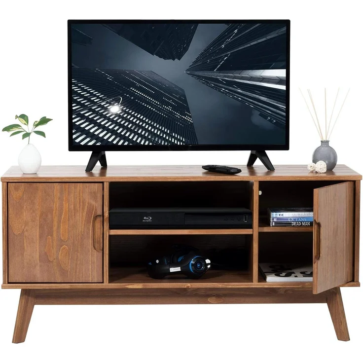 IDIMEX Lowboard TIVOLI, TV Board aus Kiefer Massivholz, Fernsehtisch mit 2 Türen kastanie – Bild 2