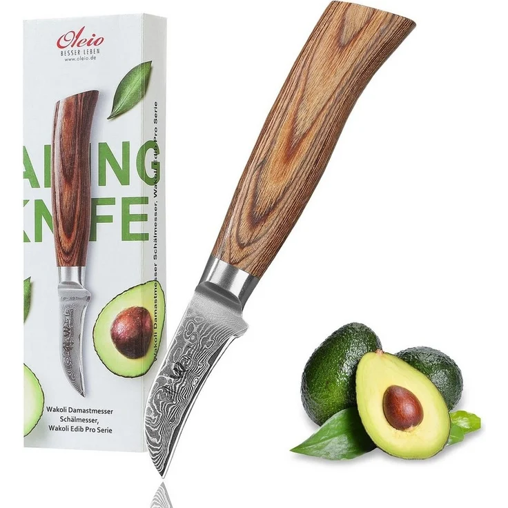 Wakoli Obstmesser EDIB Pro Damast Schälmesser & Tourniermesser I 6cm Klinge I Pakkaholz – Bild 1