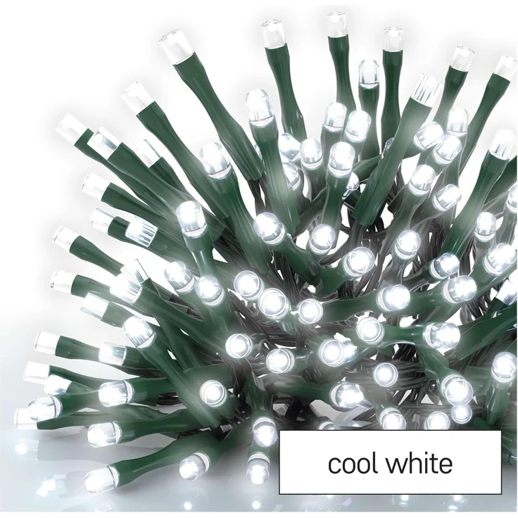 EMOS LED-Eisregen Lichterkette, 3,6m Weihnachtslichterkette + 5m Zuleitung, 200 LEDs, 8 Lichtmodi, Netzteil, IP44 für Innen und Außen, Kaltweiß – Bild 2