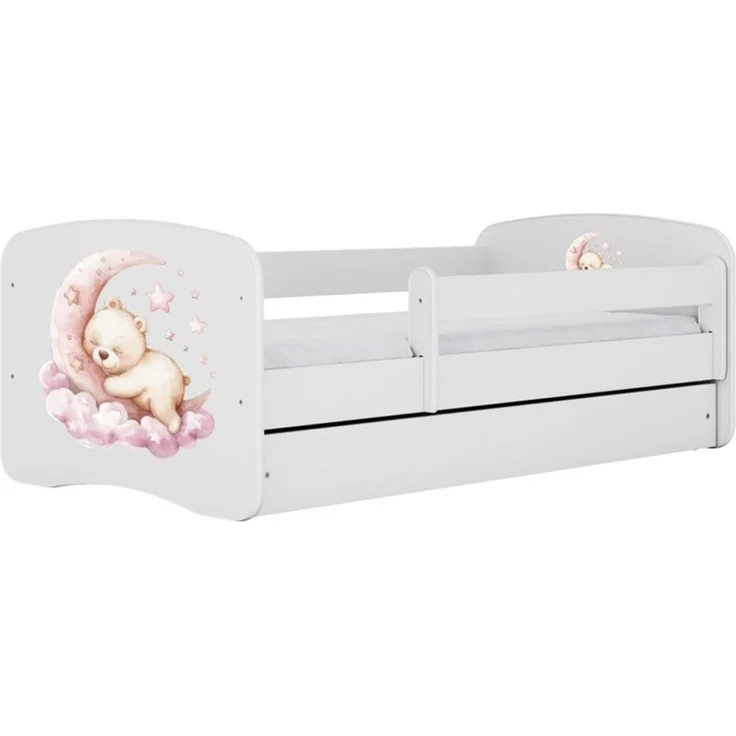 Raumhirsch Furniture Kinderbett 70x140, 80x160, 80x180 cm - Komplettset mit Matratze & Schublade (Bett für Mädchen, Einzelbett Kinder 2–12, mit Rausfallschutz & Lattenrost), verschiedene Farben & Designs – Bild 2