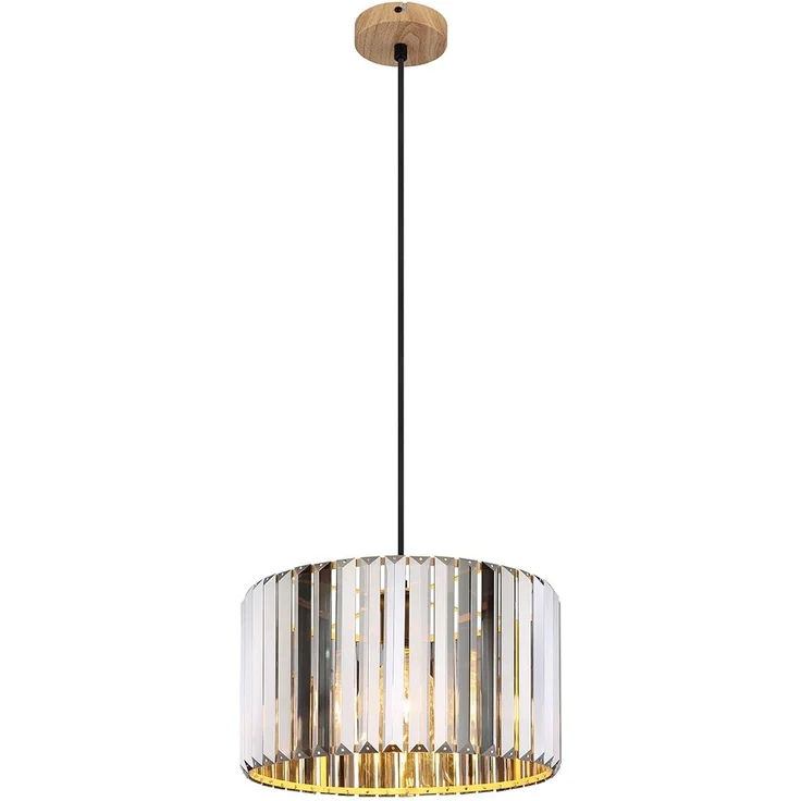 Moderne LED Pendelleuchte einflammig mit Rauchglas Kristall Ø 35cm – Bild 2
