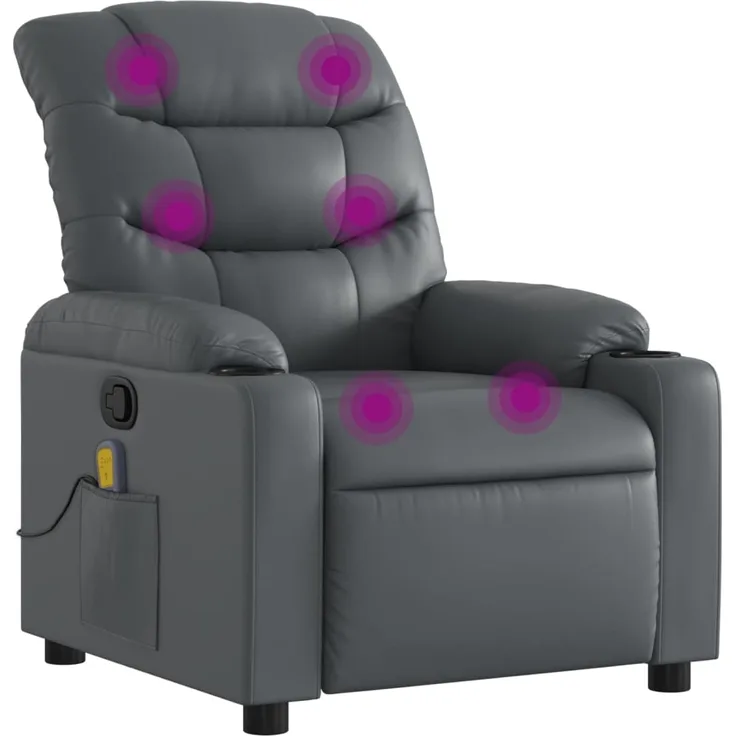 vidaXL Massagesessel Relaxsessel Grau Kunstleder 3206905