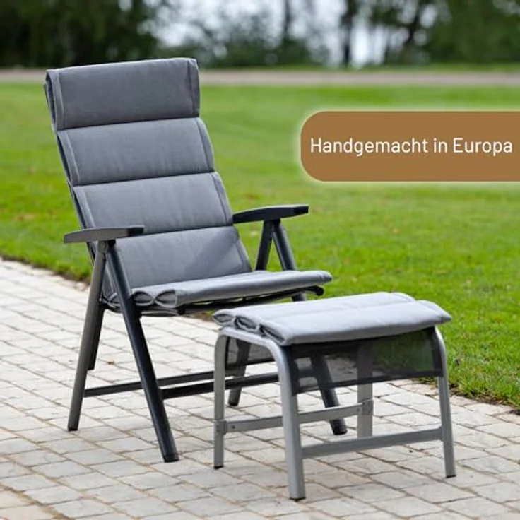 Herlag Hochlehnerauflage Linnea, (1 St), Gartenstuhlpolster 123x50x3cm Besonders leicht 1 Polster Grau – Bild 3