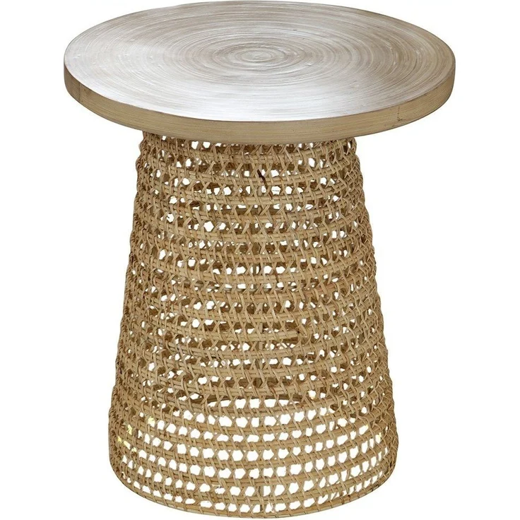 Casâme Sofaecke mit Bambusplatte und Rattan-Fuß - Helles Holz – Bild 1