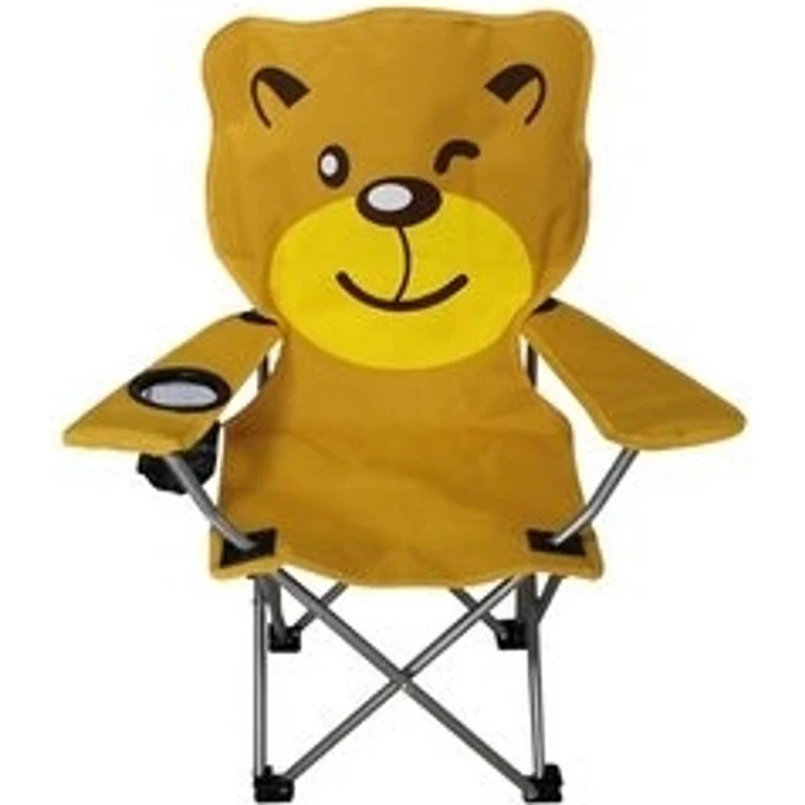 Kinder Anglersessel Orange mit Getränkehalter und Tasche Motiv Löwe – Bild 4