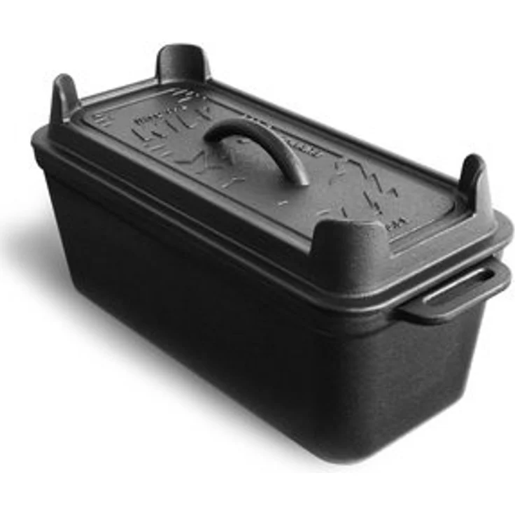 BURNHARD Gusseisen Brotbackform mit Deckel 3,5 L rechteckig, Pre-Seasoned, Kastenform ideal zum Brotbacken, Braten und Kochen, 35,4 x 14,3 x 15,3 cm, inkl. Anleitung zum Einbrennen​ - Schwarz - #946113 – Bild 6
