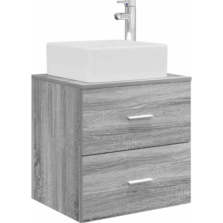 vidaXL Badezimmerschrank-Set 3 stk. Grau Sonoma 129 x 41 x 80 cm 3405824 – Bild 5