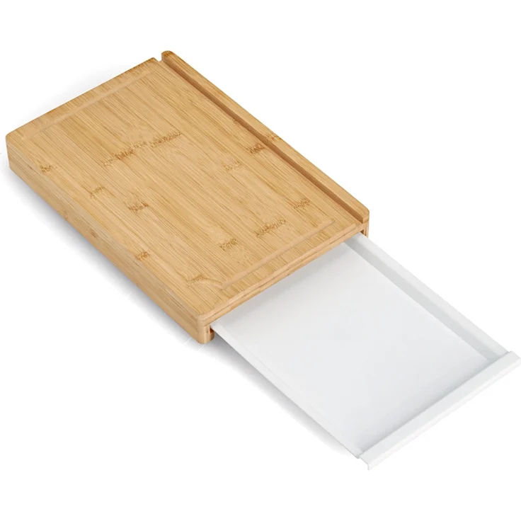 ZELLER 25649 Schneidebrett mit Tablett & Tablet-Halter, Bambus/Kunststoff (PP), ca. 40 x 26,5 x 5,2 cm – Bild 2
