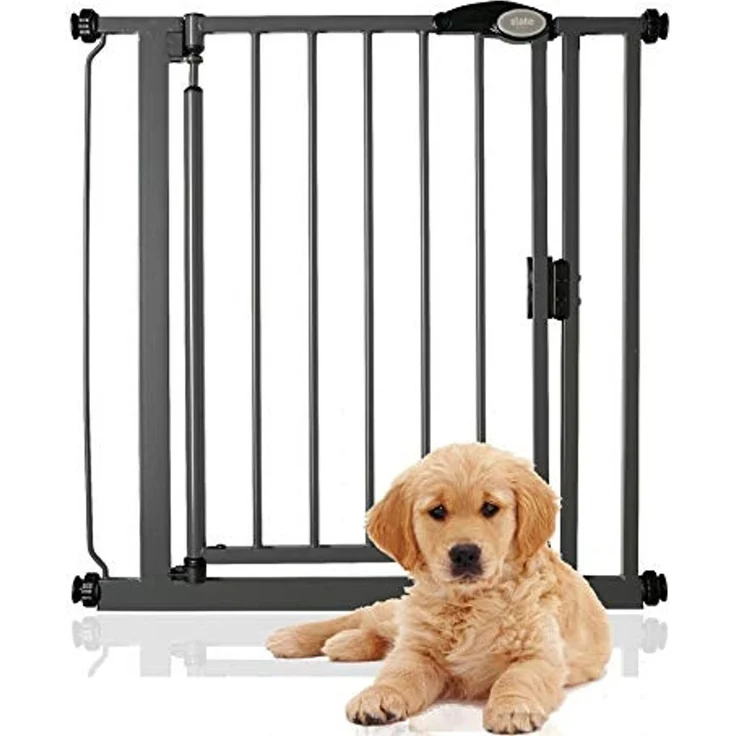 Bettacare Automatisch Schließendes Treppengitter, 75cm - 82cm, Schiefergrau, Druckmontage-Sicherheitsgitter, Babygitter, Sicherheitsschranke für Türen, Flure und Räume – Bild 1