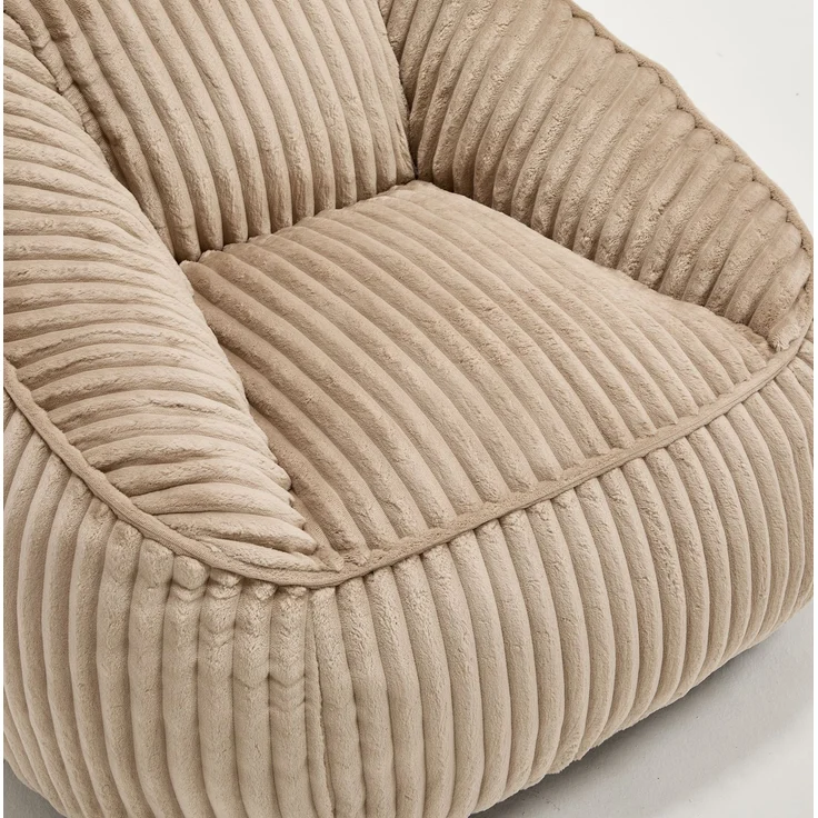 Sitzsack 98×92×73 cm aus Cord mit weicher Schaumstofffüllung – Camel und Braun – Bild 7
