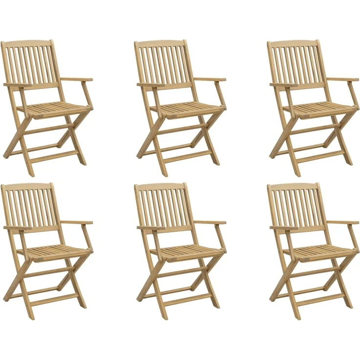 vidaXL Gartenstühle 6 Stk. Klappbar 54x61x88 cm Massivholz Akazie 3214230 – Bild 1