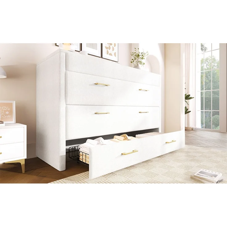 ZUBALIYA Umbaubares Plattformbett / Schrankbett, mit einer Schublade und mobiles Schrankbett mit Ablagefach am Bett, 140 x 200, Leinen, Beige, fürs Schlafzimmer, Samt – Bild 20