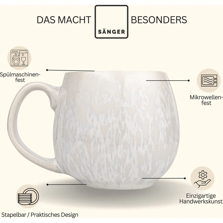 SÄNGER Cappuccinobecher Set Korfu 4 teilig – Bild 3