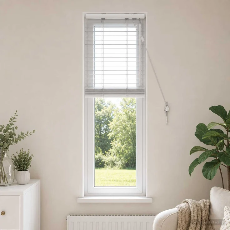 vidaXL Venezianische Jalousie Weiß 45 x 130 cm 35 mm 42015380 – Bild 1