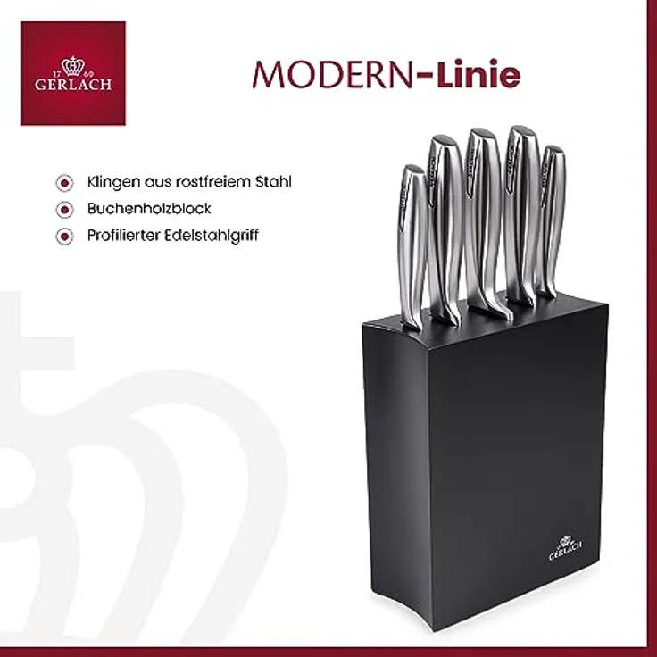 GERLACH Messerset im Block 5-tlg. MODERN schwarz – Bild 3