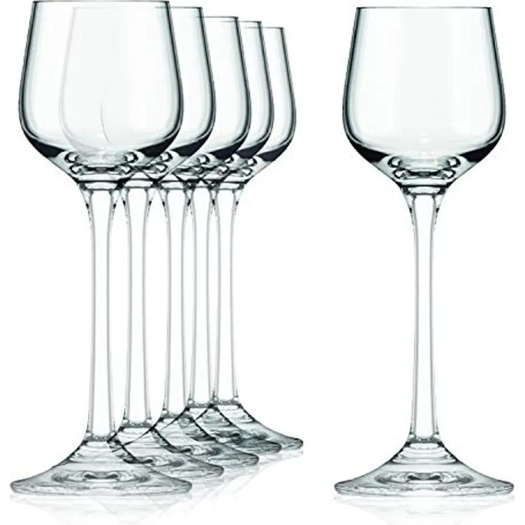 SAHM Likörglas Likörgläser Set 6 STK - 60 ml Likörgläser mit Stiel, Edles Glas