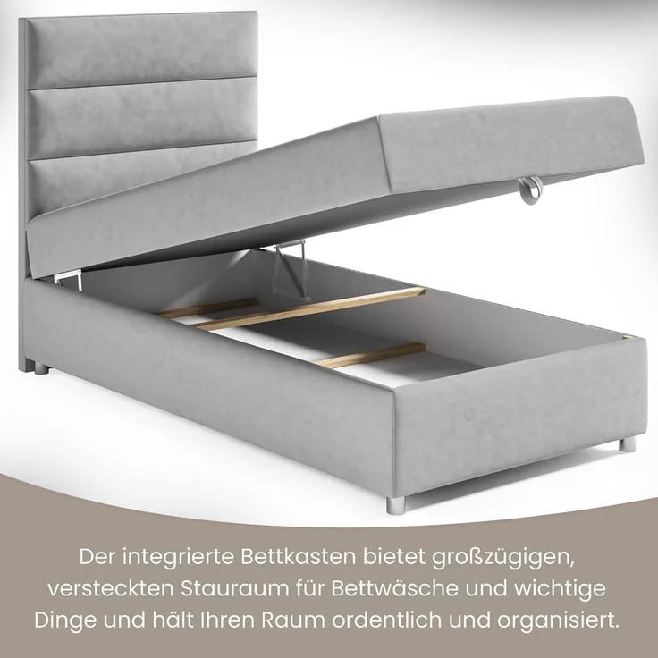 Best For Home Box Spring Bed with 7-Zone Bonell Spring Mattress, Box Spring Bed with Mattress and Storage Space – Bild 6