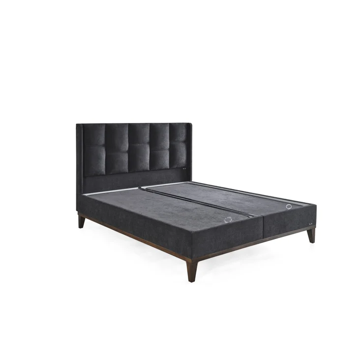 Schlafzimmer-Set "Rina" – Bett mit Bettkasten und Matratze , Nachttisch, Bettbank-Anthrazit – Bild 9