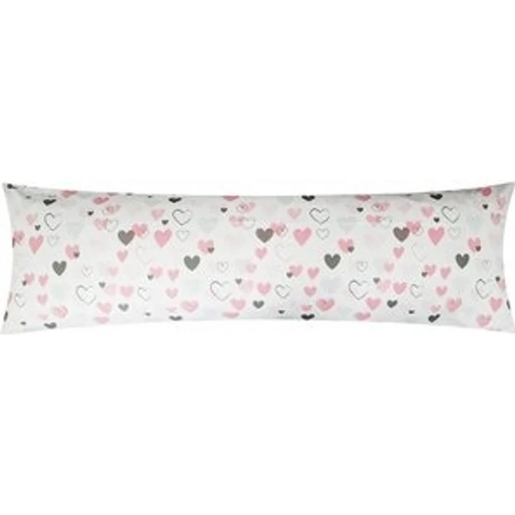Heubergshop Seitenschläferkissenbezug, (1 Stück), 40x145cm Reißverschluss lange Seite Love Liebe Herzen (KY-187/1) – Bild 4