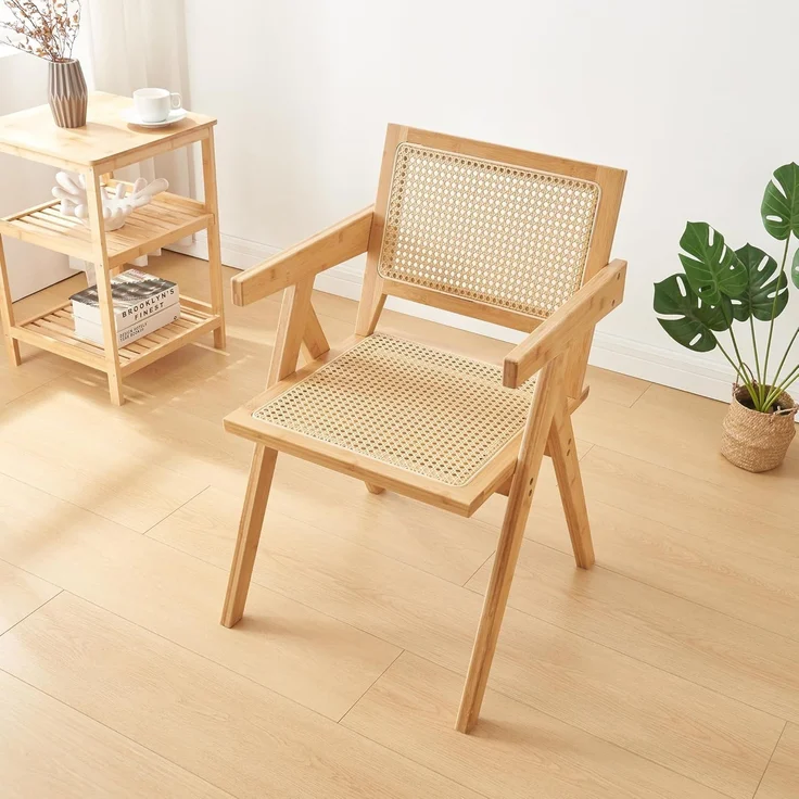Esszimmerstuhl Asikkala 79x50x50cm Bambus/Rattanoptik [en. casa] – Bild 1