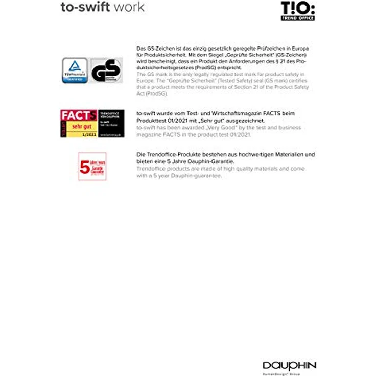 Trendoffice by Dauphin Sitz-/Stehhocker to-swift weiß – Bild 10