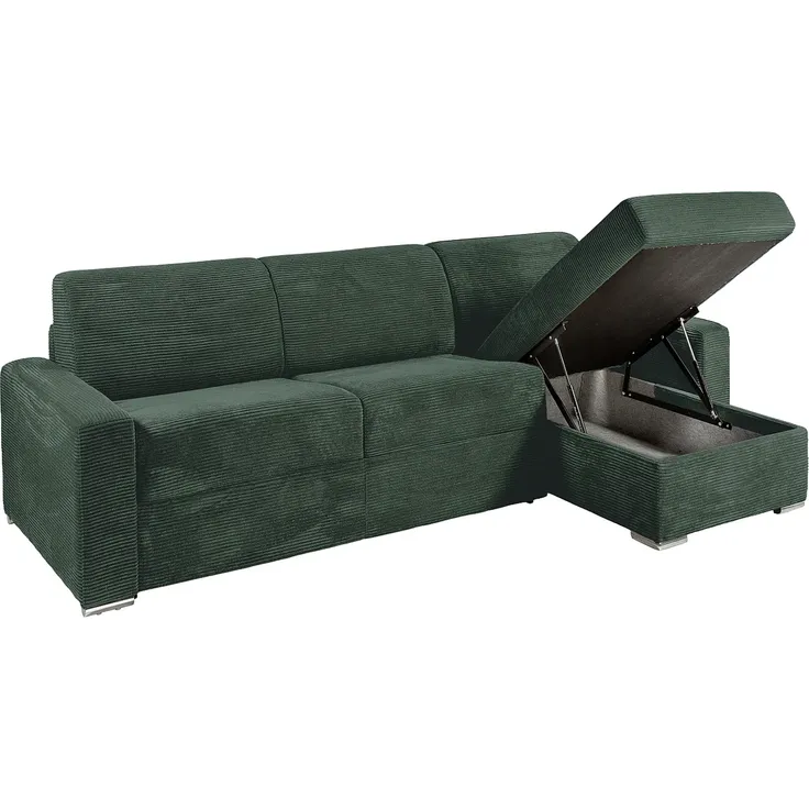 Vente-unique - CALITO Sofa SamtStoff Grün - B 223 cm152 cm x H 90 cm x L 278 cm – Bild 3