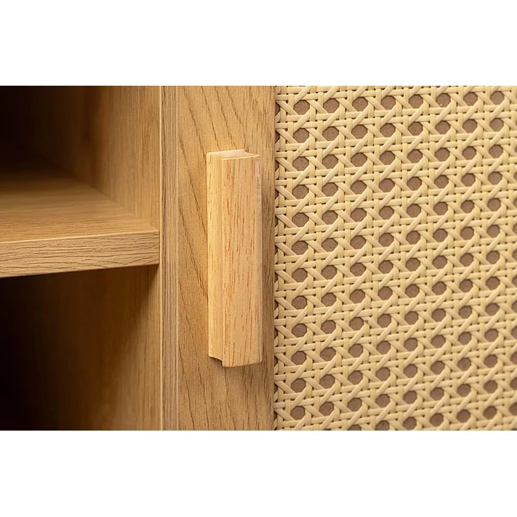 riess-ambiente Lowboard VIENNA 120cm natur-Wiener Geflecht, Rattan, Holz-Optik, Stauraum, Boho (Einzelartikel, 1 St), TV-Board mit Kabelöffnung - ideal f. Ess-, Arbeits-, Wohnzimmer & Flur – Bild 6
