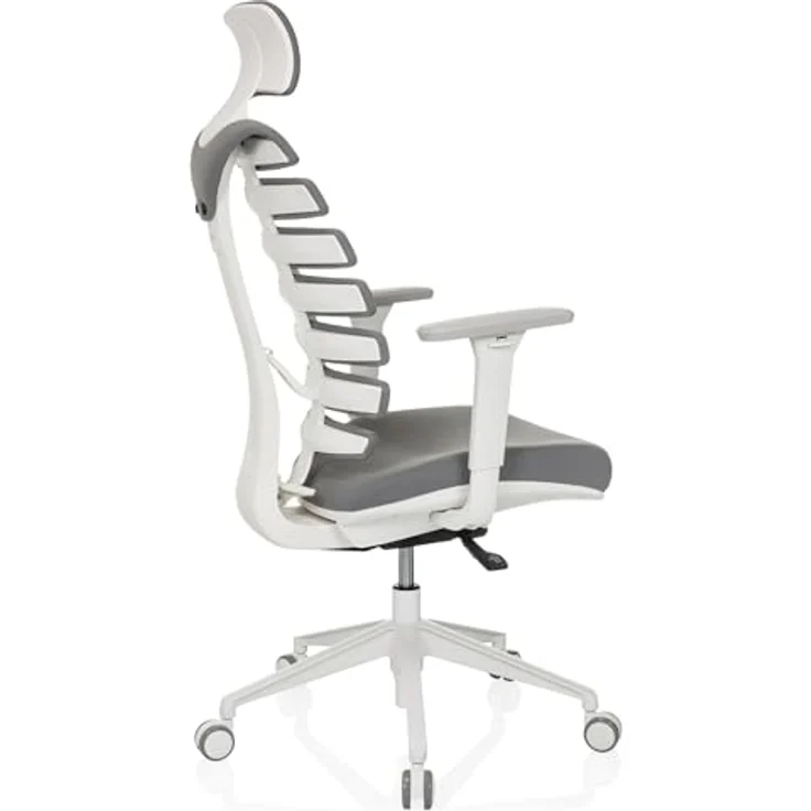 MID.YOU Drehstuhl Dunkelgrau, Textil mit ergonomischer Rückenlehne und Armlehnen, für Arbeitszimmer, 67x116 - 133x65 cm – Bild 8