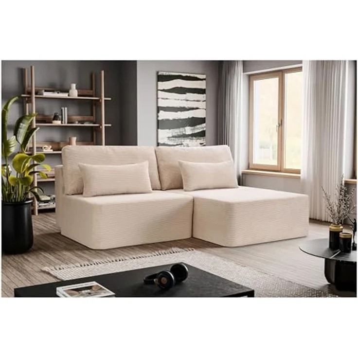 Ecksofa (B/H/T: 213x95x158 cm) in Grau-beige – Bild 2
