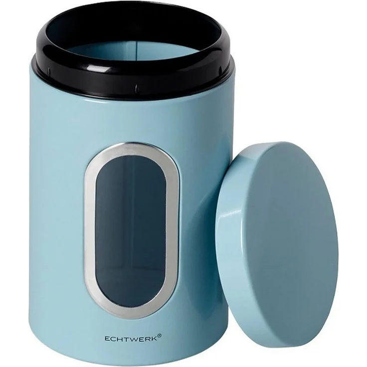 ECHTWERK Vorratsdose Retro 3er-Set, Metall, Metalldose mit Luftdichtem Deckel und großem Sichtfenster, 1,4 L – Bild 2