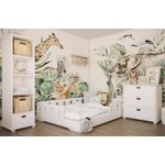 Kids Collective Kinderbett 90x200 140x200 cm Bodenbett mit Rausfallschutz und Lattenrost, weiß bodentief Bett Jugendbett Einzelbett 200x140