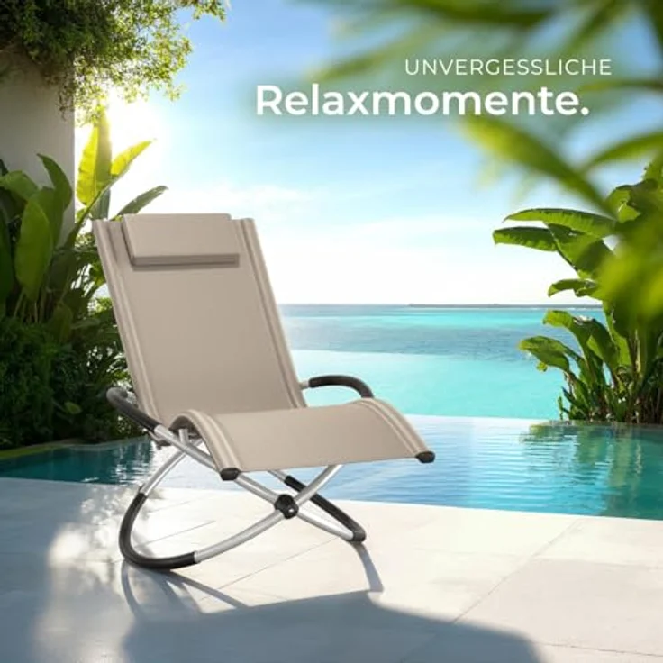 tectake Gartenliege Sonnenliege, 1, 1 St, 1tlg, mit Textilene – Bild 9