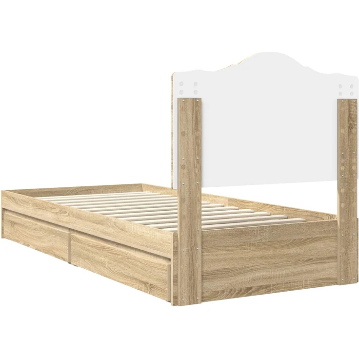 vidaXL Aufbewahrungsbett Sonoma-Eiche 100 x 200 cm Holzwerkstoff 3413536 – Bild 9