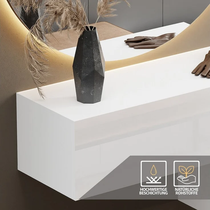 Planetmöbel Garderoben-Set Flur Möbel Garderobe 2x Hängeschrank 100 cm weiß – Bild 2