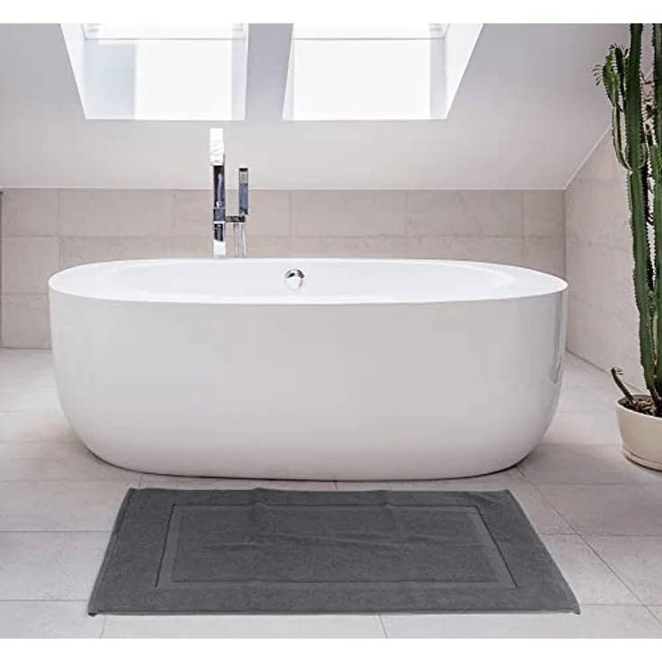 Utopia Towels Waschbare Badematte aus Baumwolle, 53,3x86,4 cm, Dunkelgrau, 2 Stück – Bild 9