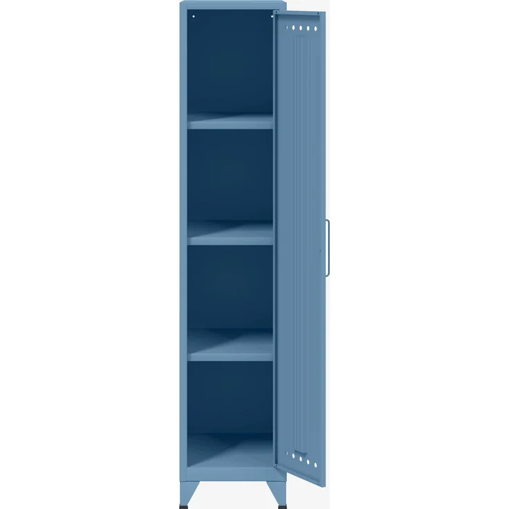 Bisley Fern Locker Garderobenschrank mit drei festen Fachböden, aus hochwertigem, nachhaltigem Stahl hergestellt, 16 mm große Design Lüftungslöcher auf allen Türen, moderner und industrieller Flair, mit integrierten Füßen, H 1800 x B 380 x T 510 mm, Fa... – Bild 3
