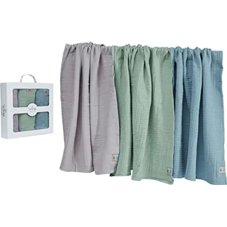 SEI Design Kapuzenhandtuch BIO Baby-Badeponcho 75x100 cm, Musselin (1-St), Musselin 4-lagig - 100% BIO Baumwolle – Bild 8