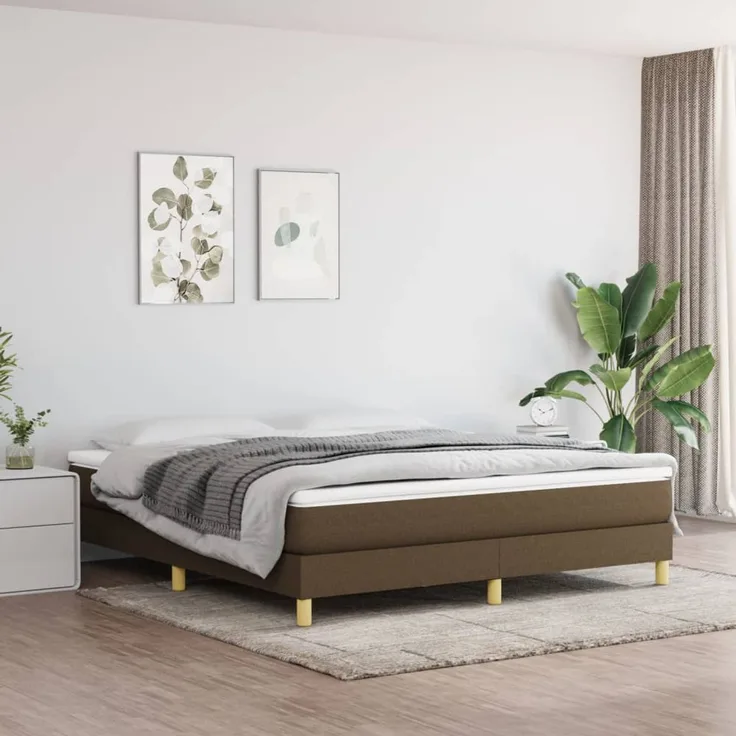 Boxspringbett Dunkelbraun 180x200 cm Stoff [3120633]