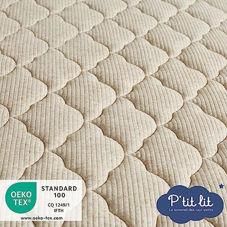 P'tit Lit Kindermatratze 70x140 cm Leinen pflanzlichen Ursprungs: natürlich klimaregulierender abnehmbarer Bezug Oeko-Tex® – Bild 4