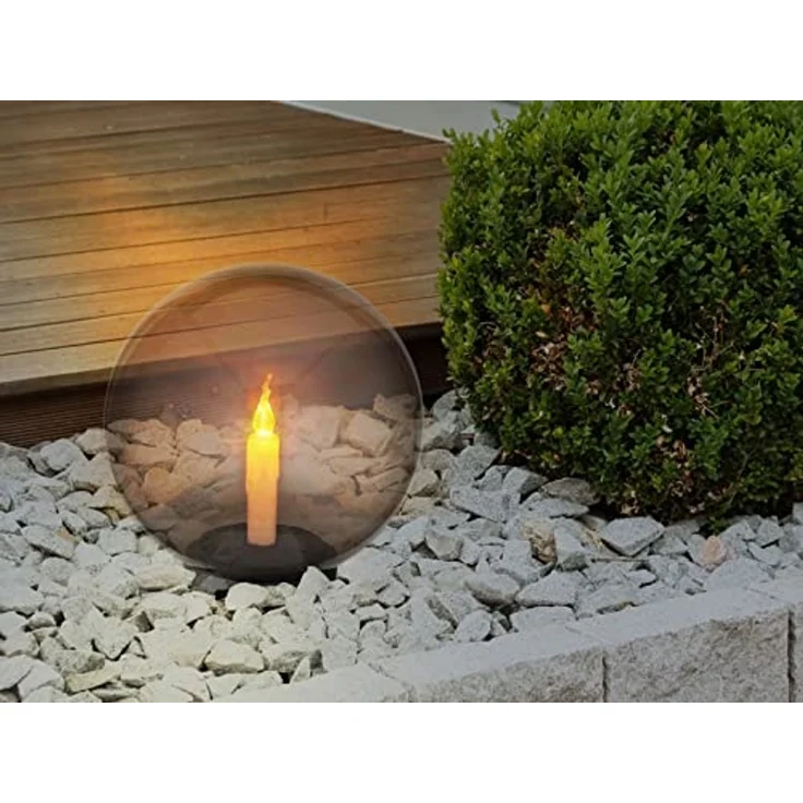 GLOBO LIGHTING LED Solarleuchte, Dämmerungssensor, LED fest integriert, Warmweiß, 2er Set Solarkugeln Kerze-n Outdoor Leuchtkugeln Solarlicht, Ø38,5cm – Bild 6