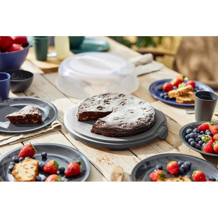 Rotho Tortenglocke flach Fresh Ø 35x12 cm holzkohle schwarz – Bild 2