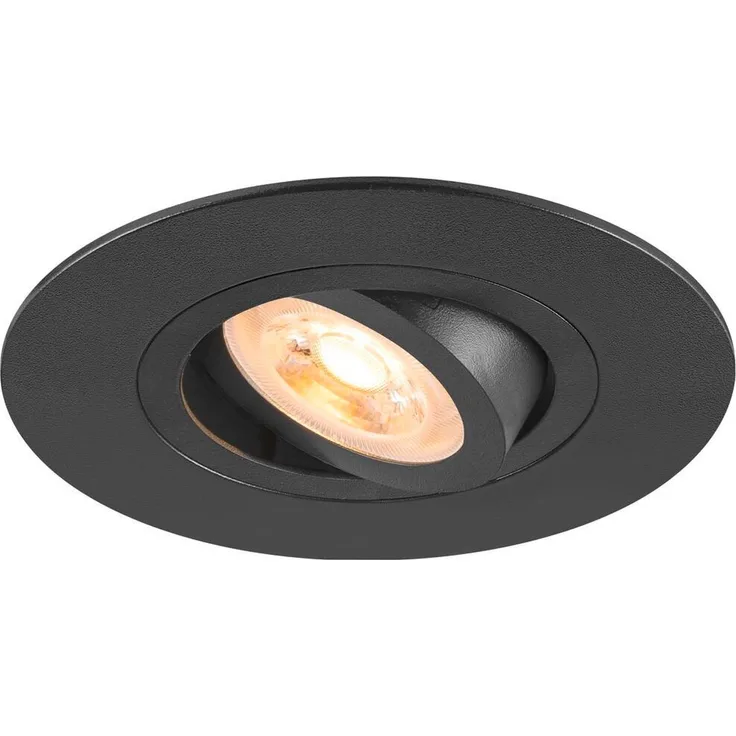 SLV NEW TRIA® 75 XL, Deckeneinbauleuchte, rund, max. 10W, GU10, schwarz - Einbauleuchten