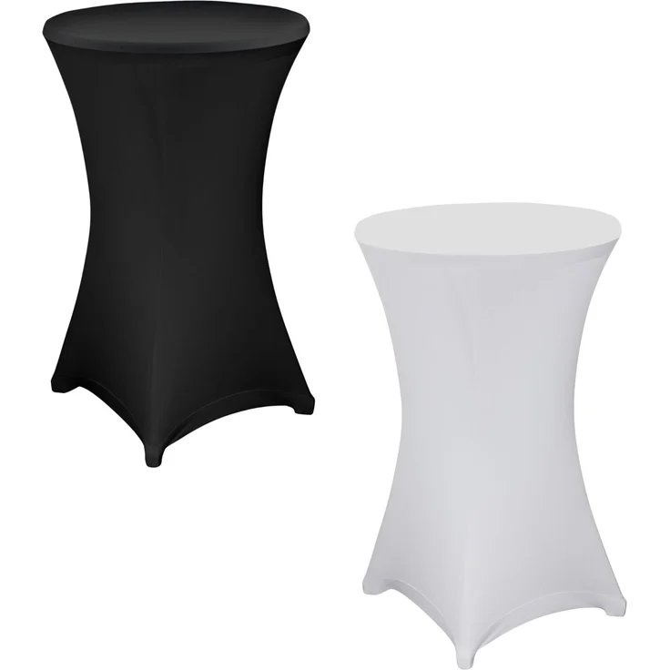 2x Julido Stehtischhusse Stretch Schwarz Weiß Ø 70cm Bistrotisch Stehtisch – Bild 1