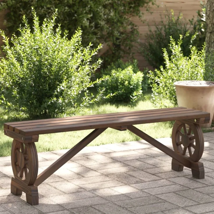 vidaXL Gartenbank 115 cm Massivholz Tanne 365112 – Bild 1