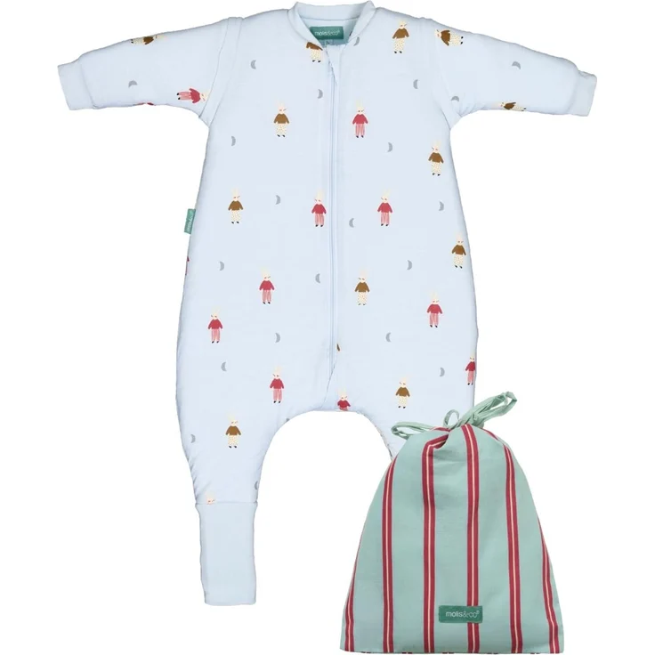 molis&co. Baby-Schlafsack mit Füßen, abnehmbare Ärmel und Socken. 2.5 TOG. Ideal für die Übergangszeit und den Winter. 100% Baumwolle (Oeko-TEX 100). (Sleepy Bunnies, 80 cm (2 Jahre))