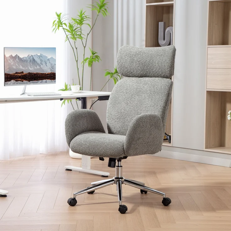 MELAYR, Bürostuhl mit verstellbarer Kopfstütze, ergonomischer Schreibtischstuhl, 75 x 65 x 123 cm, Dunkelgrau – Bild 3