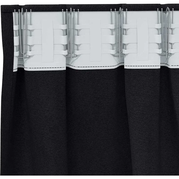 vidaXL Verdunkelungs-Vorhänge mit Ringen 2 Stk. Schwarz 225 x 140 cm 4107430 – Bild 5
