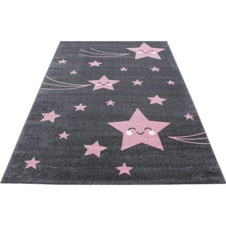 Ayyildiz Teppiche Kinderteppich Kids 610, rechteckig, Höhe: 12 mm, Motiv Sterne, Kurzflor – Bild 4