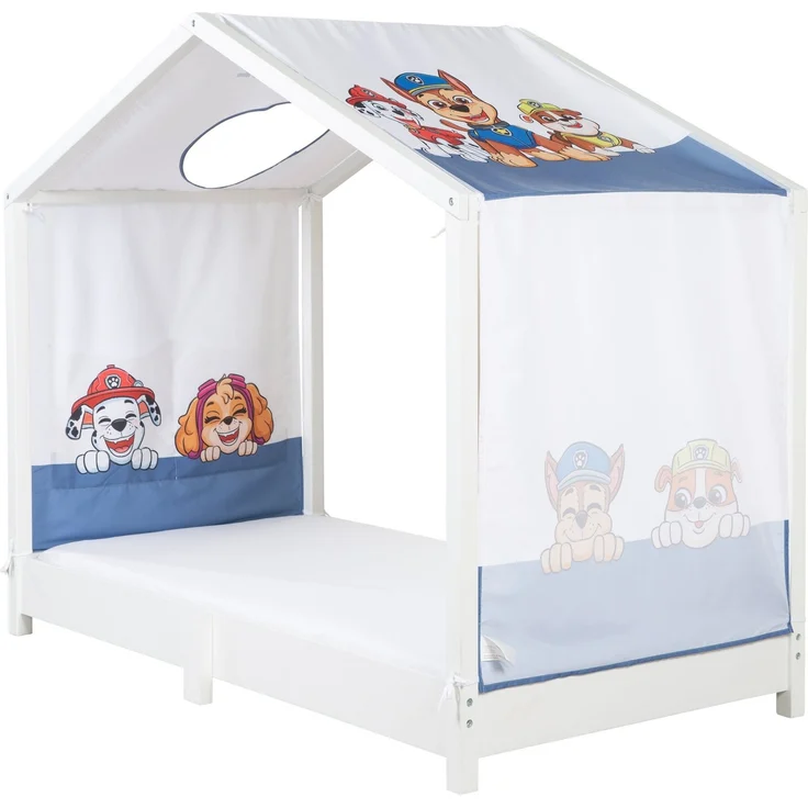 roba Bezug für Montessori Hausbetten 70 x 140 cm im Paw Patrol Design - Passendes Zubehör zum Umbau in Himmelbett - Inkl. 3 Aufbewahrungstaschen & Dachfenster – Bild 3
