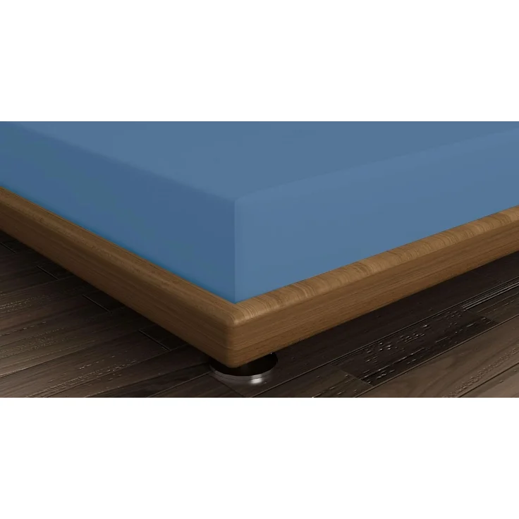 L'essentiel Maison 'Blue' Ranforce King Spannbettlaken (FR) (IT) (ES) (DE), Blau, 200+30 x 160 cm – Bild 2